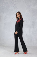 Bold Black & Red Embellished Shirt