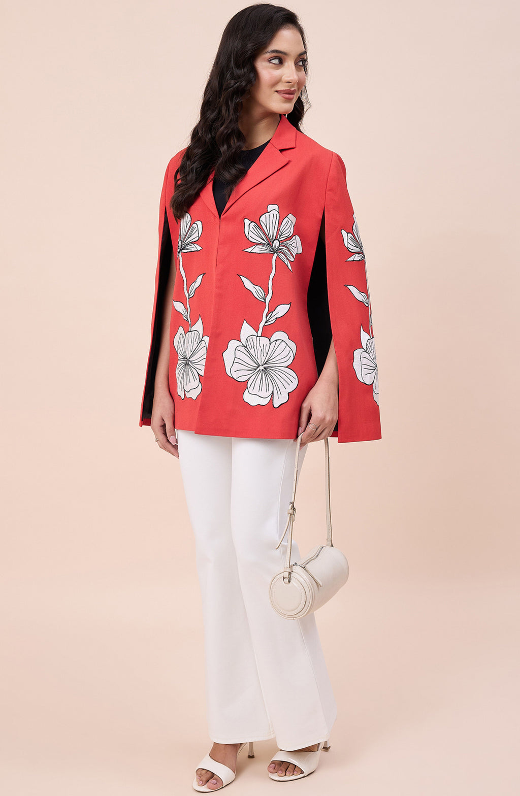 Ashin’s Coral Orange Patchwork Cape