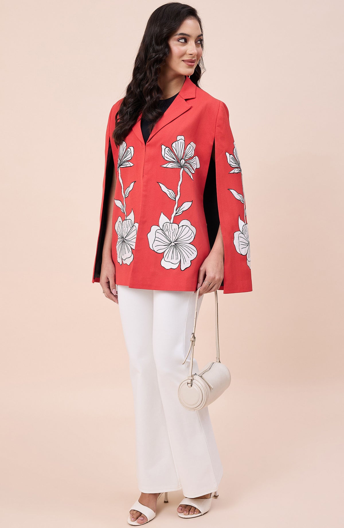 Ashin’s Coral Orange Patchwork Cape