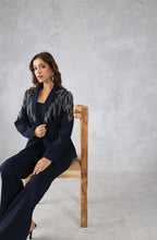 Embellished Navy Blue Blazer Set