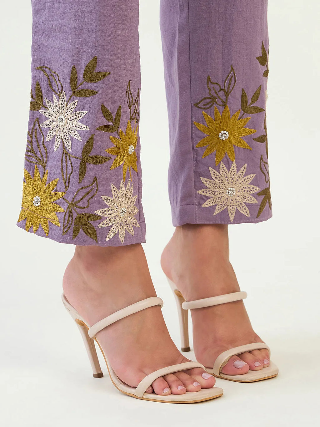 Purple Sunflower Embroidered Co-ord set