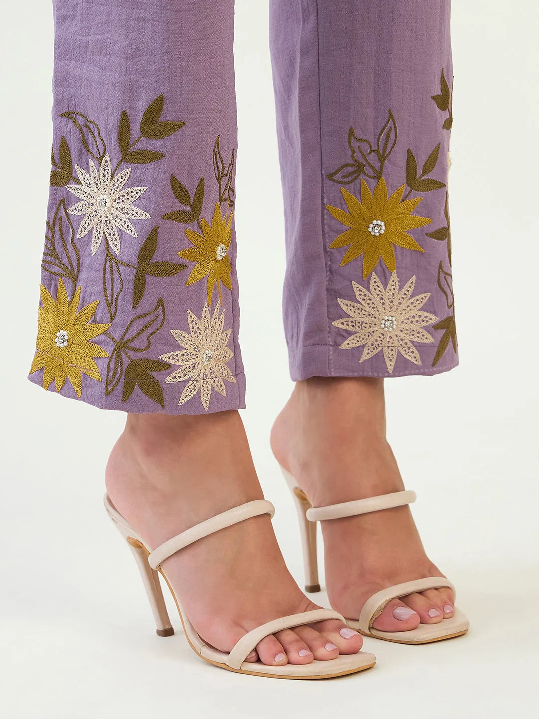 Purple Sunflower Embroidered Co-ord set