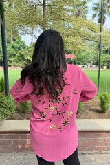 Pink Floral Embellished Shirt