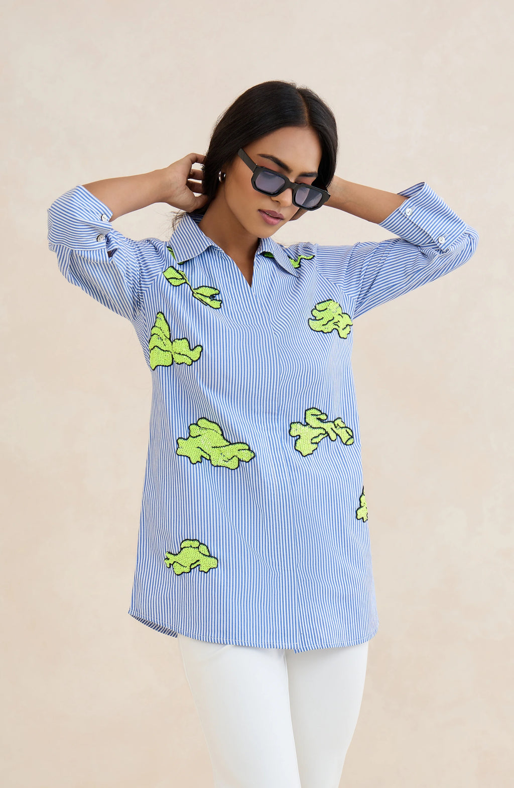 Lime Drift Blue Striped Shirt