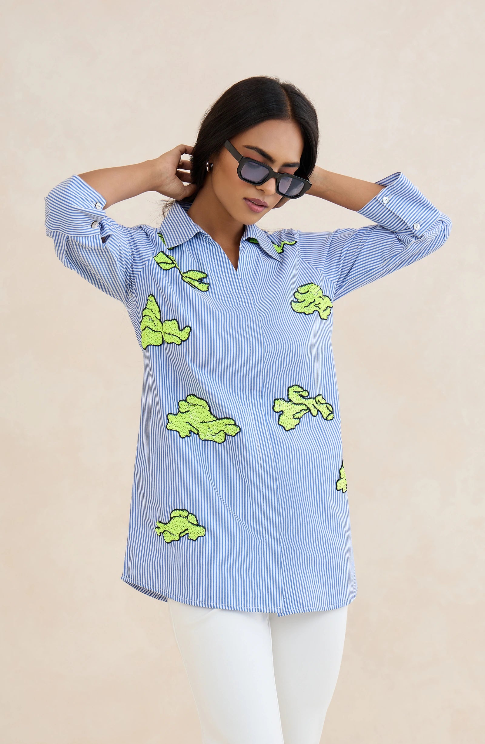 Lime Drift Blue Striped Shirt