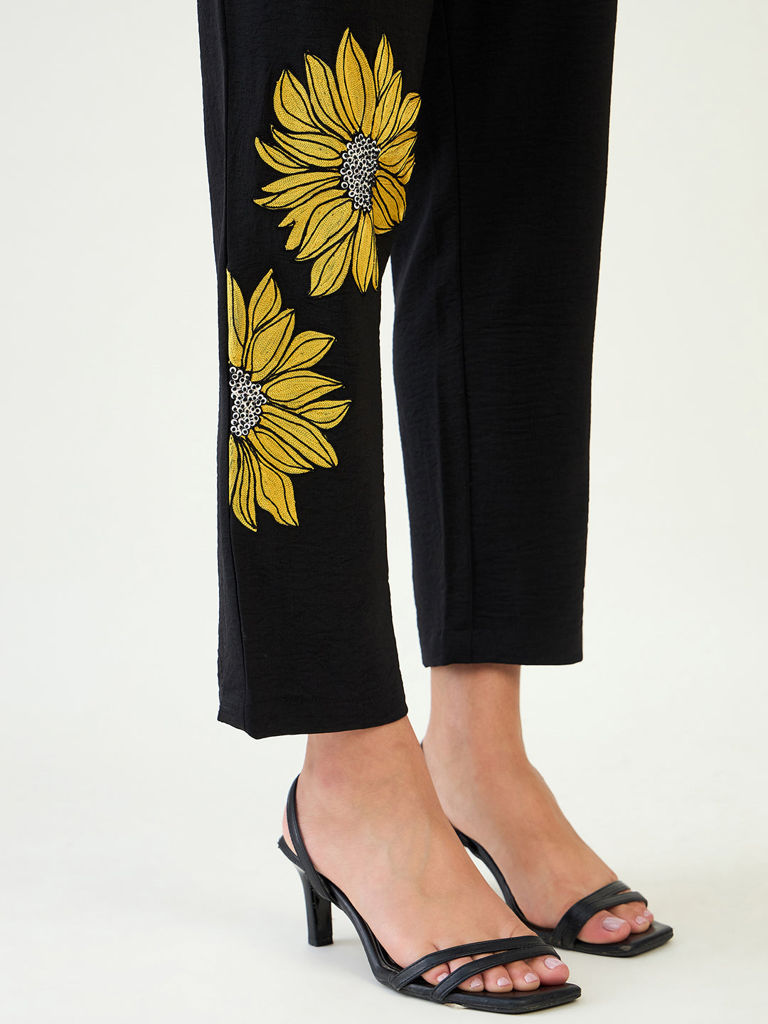 Black Sunflower Embroidered Co-ord Set