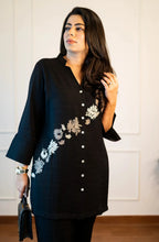 Black Half & Half Embroidered Co-ord Set