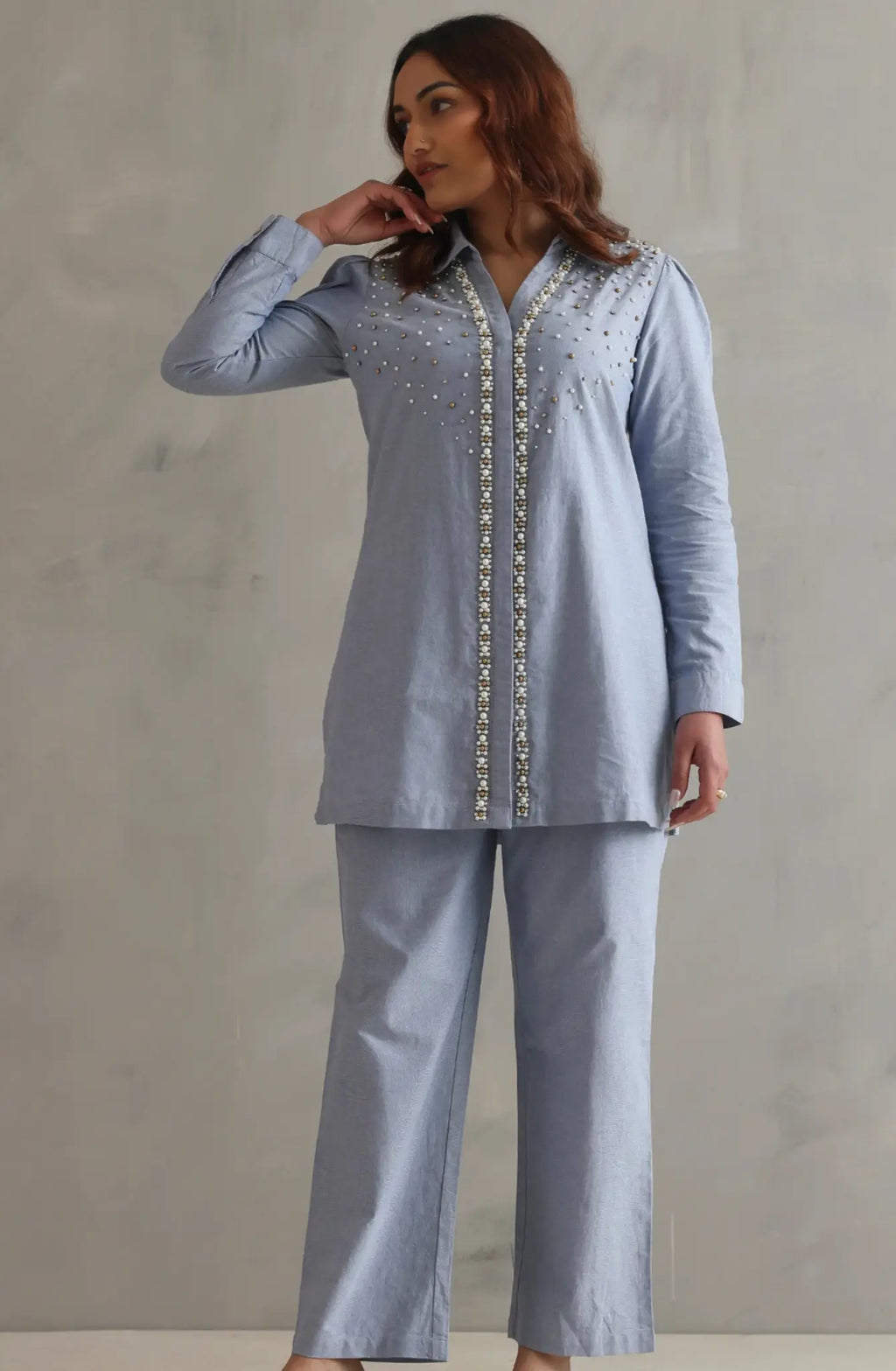 Pearl Cotton Denim Co-ord set