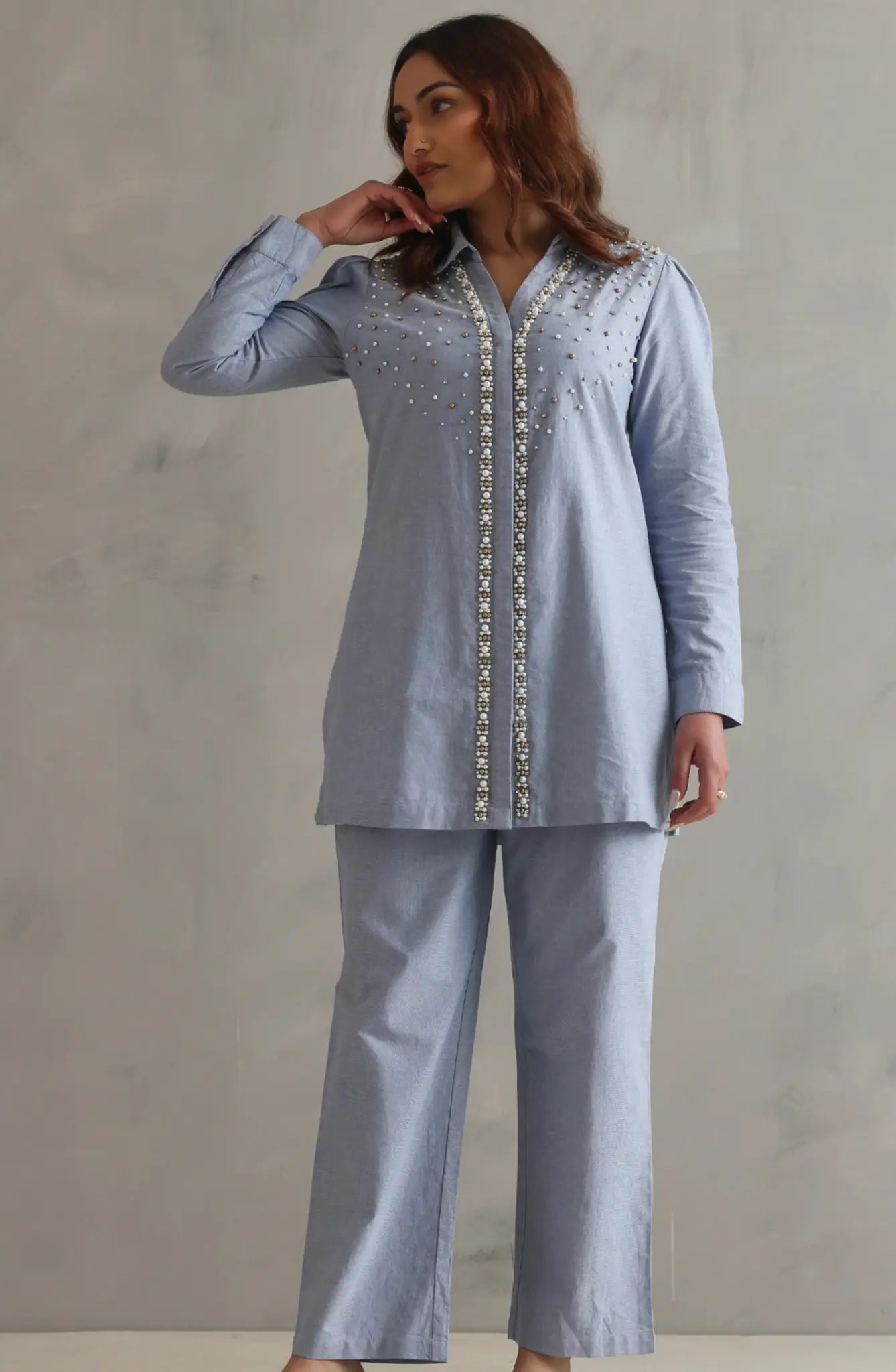 Pearl Cotton Denim Co-ord set