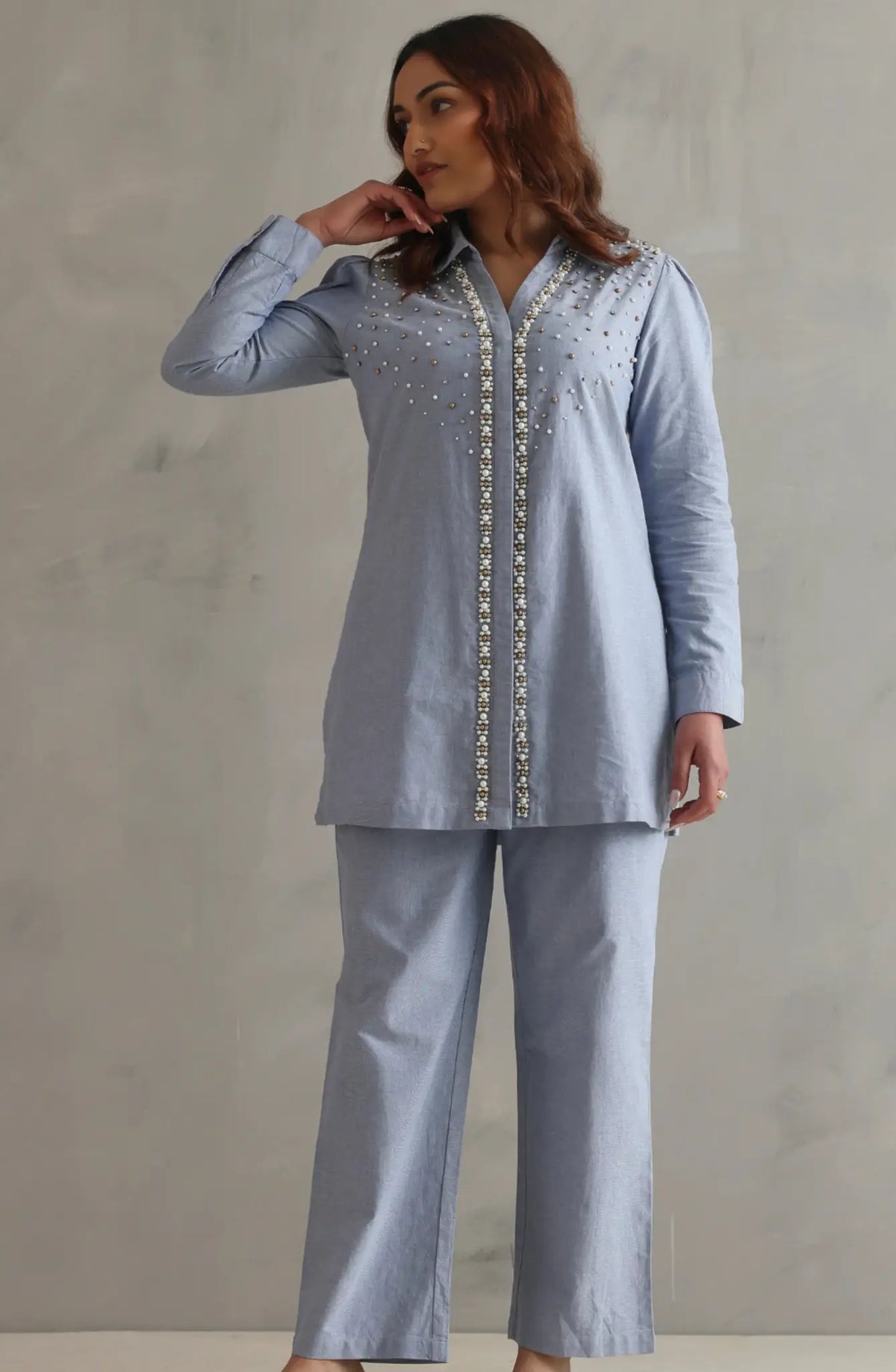 Pearl Cotton Denim Co-ord set