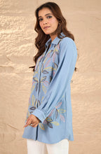 Sky Blue Embroidered Shirt