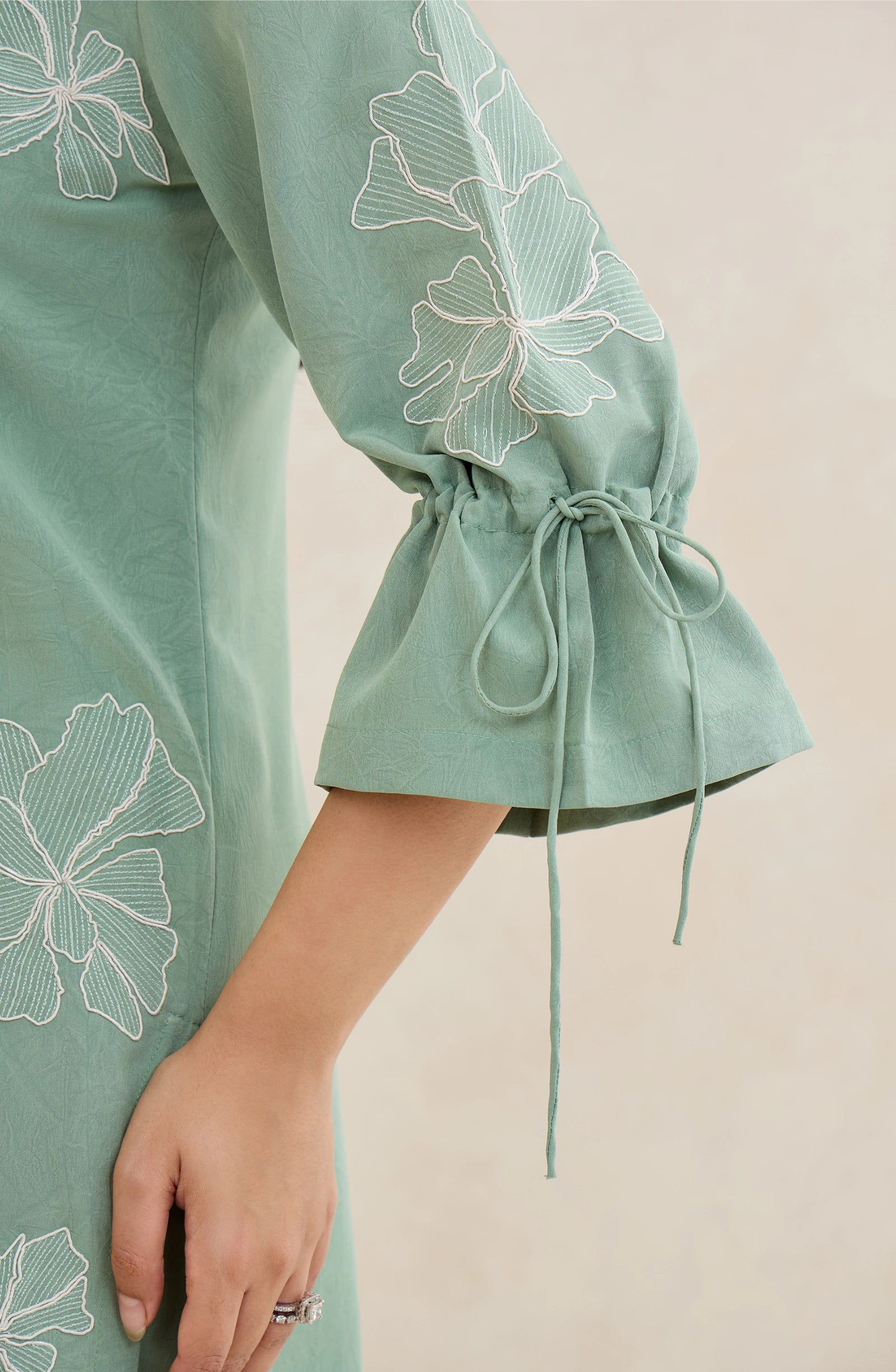 Mint Blossom Embroidered Co-Ord Set