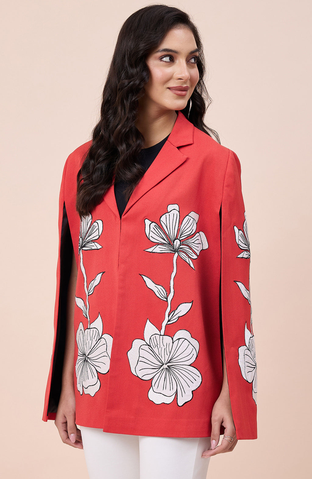 Ashin’s Coral Orange Patchwork Cape