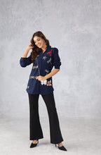Funky Navy Blue Embellished Shirt