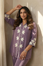 Dark Lavender Embroidered co-ord set