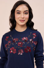 Navy Blue Relaxed Fit Woollen Sweater