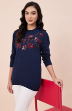Navy Blue Relaxed Fit Woollen Sweater