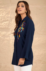 Blue Colorful Embellished Shirt