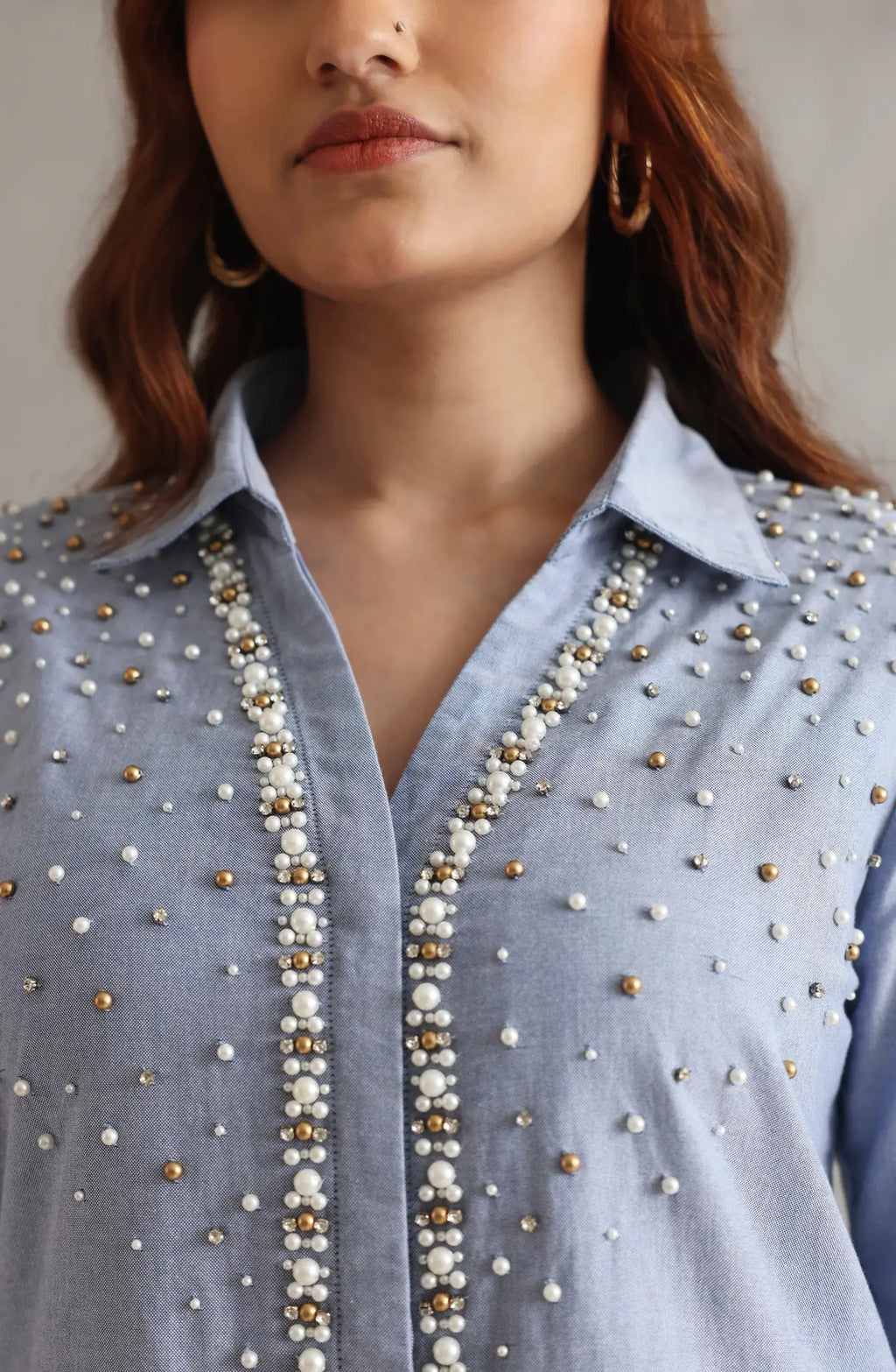 Pearl Cotton Denim Co-ord set
