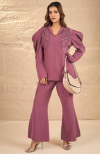Blush Pink Puff Style Embellished Co-Ord
