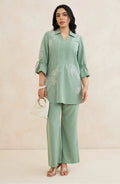 Mint Blossom Embroidered Co-Ord Set