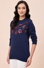 Navy Blue Relaxed Fit Woollen Sweater