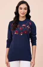Navy Blue Relaxed Fit Woollen Sweater