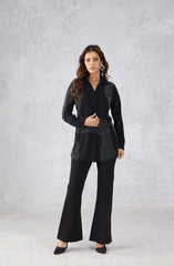 Chic Black Embellished Shirt