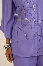 Lavender Abstract Embroidered Co-Ord Set