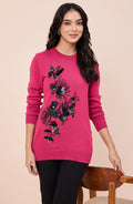Hot Pink Relaxed Fit Woollen Sweater