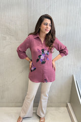 Pastel Pink Embellished Shirt