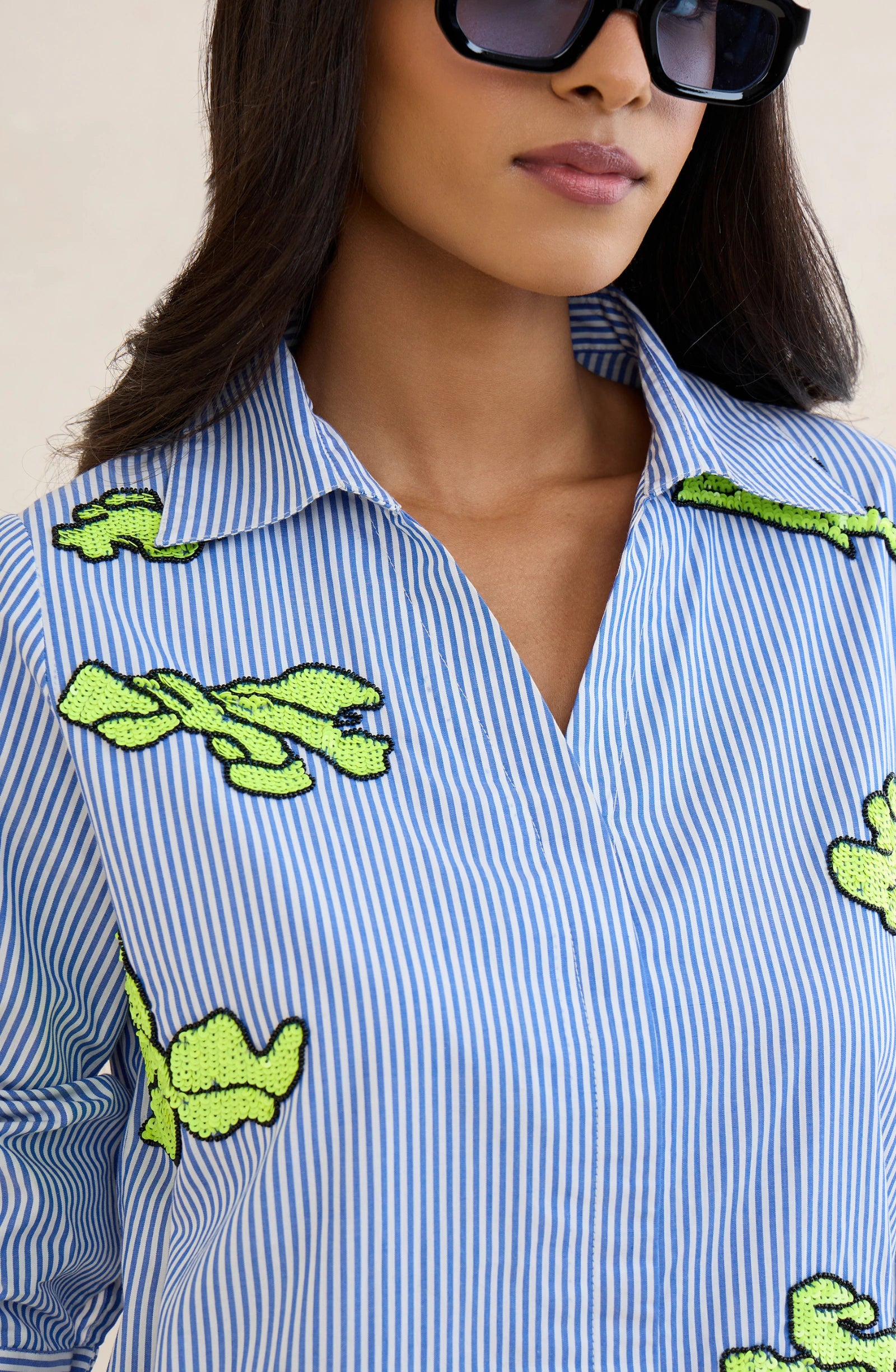 Lime Drift Blue Striped Shirt