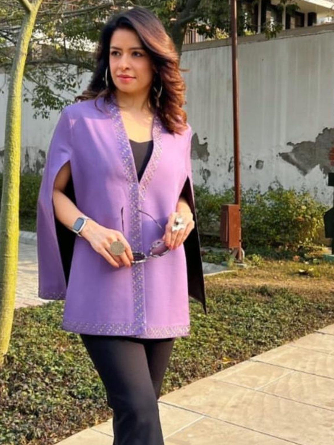 Purple Embellished Cape