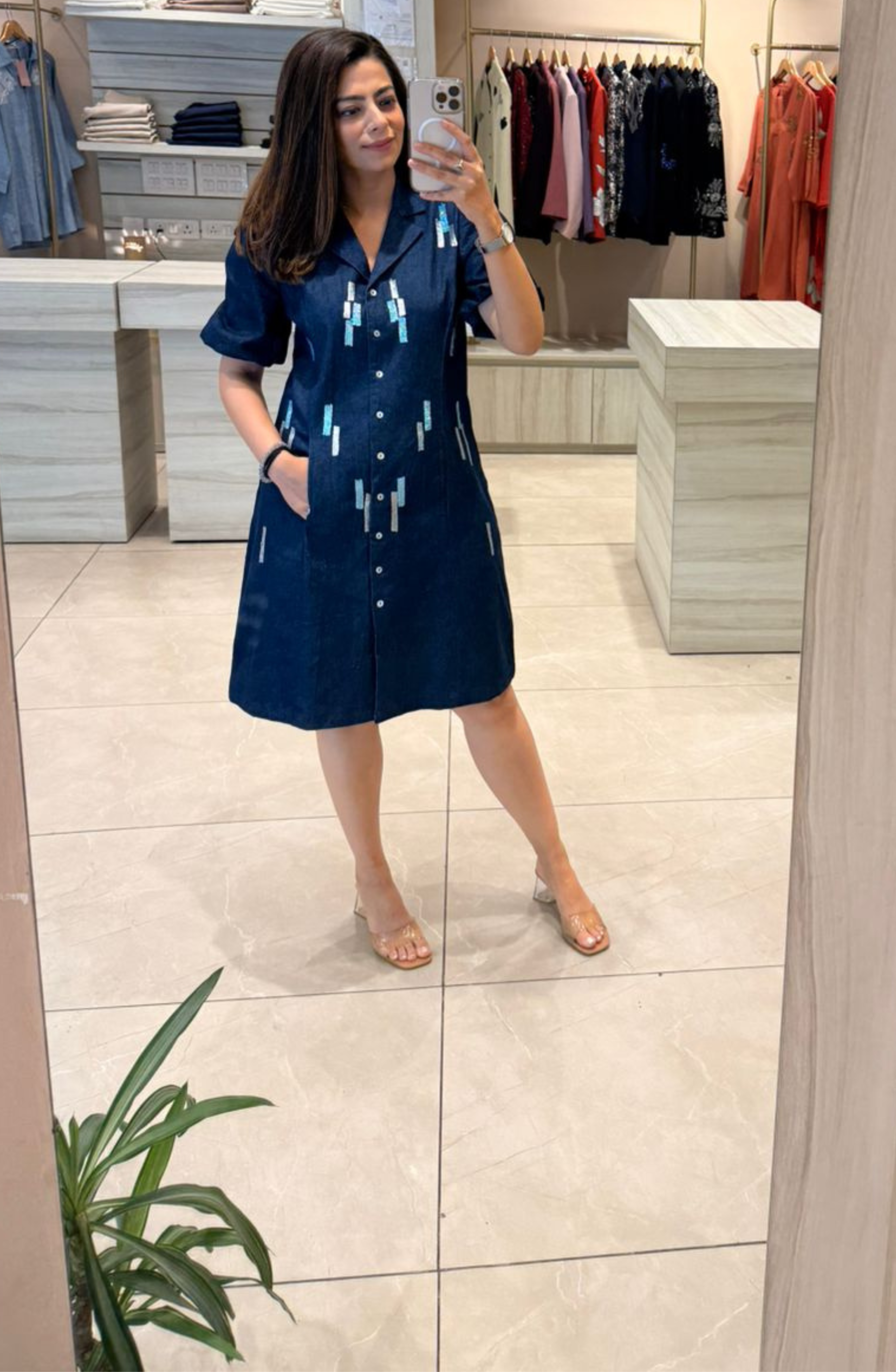 Indigo Blue Denim Dress