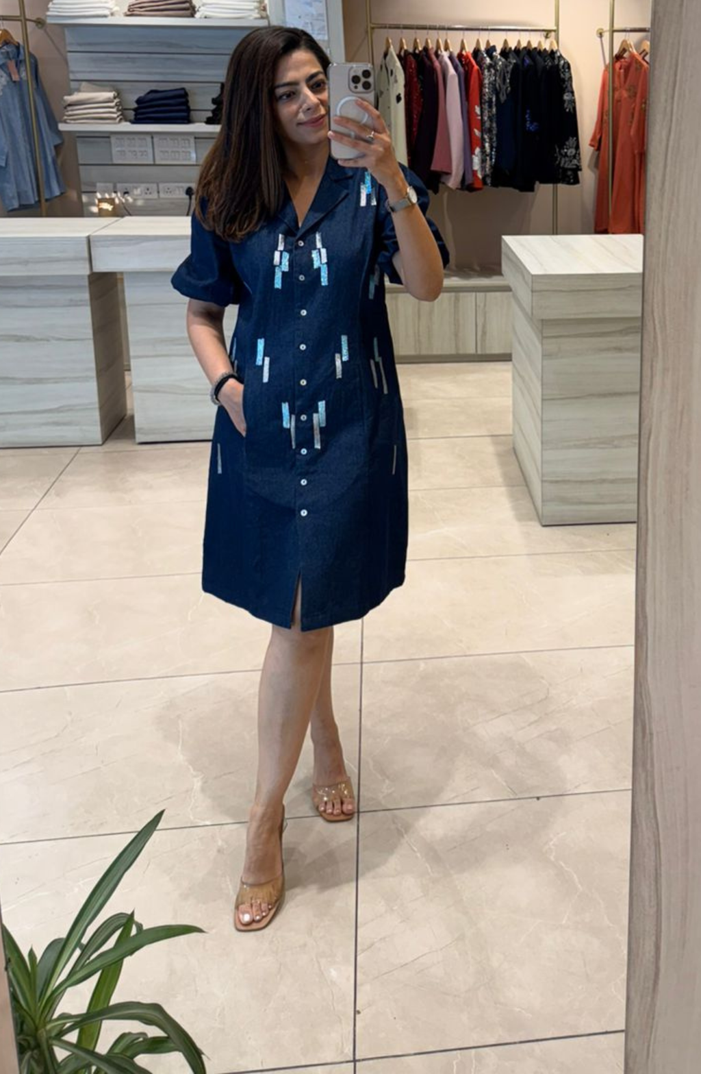 Indigo Blue Denim Dress