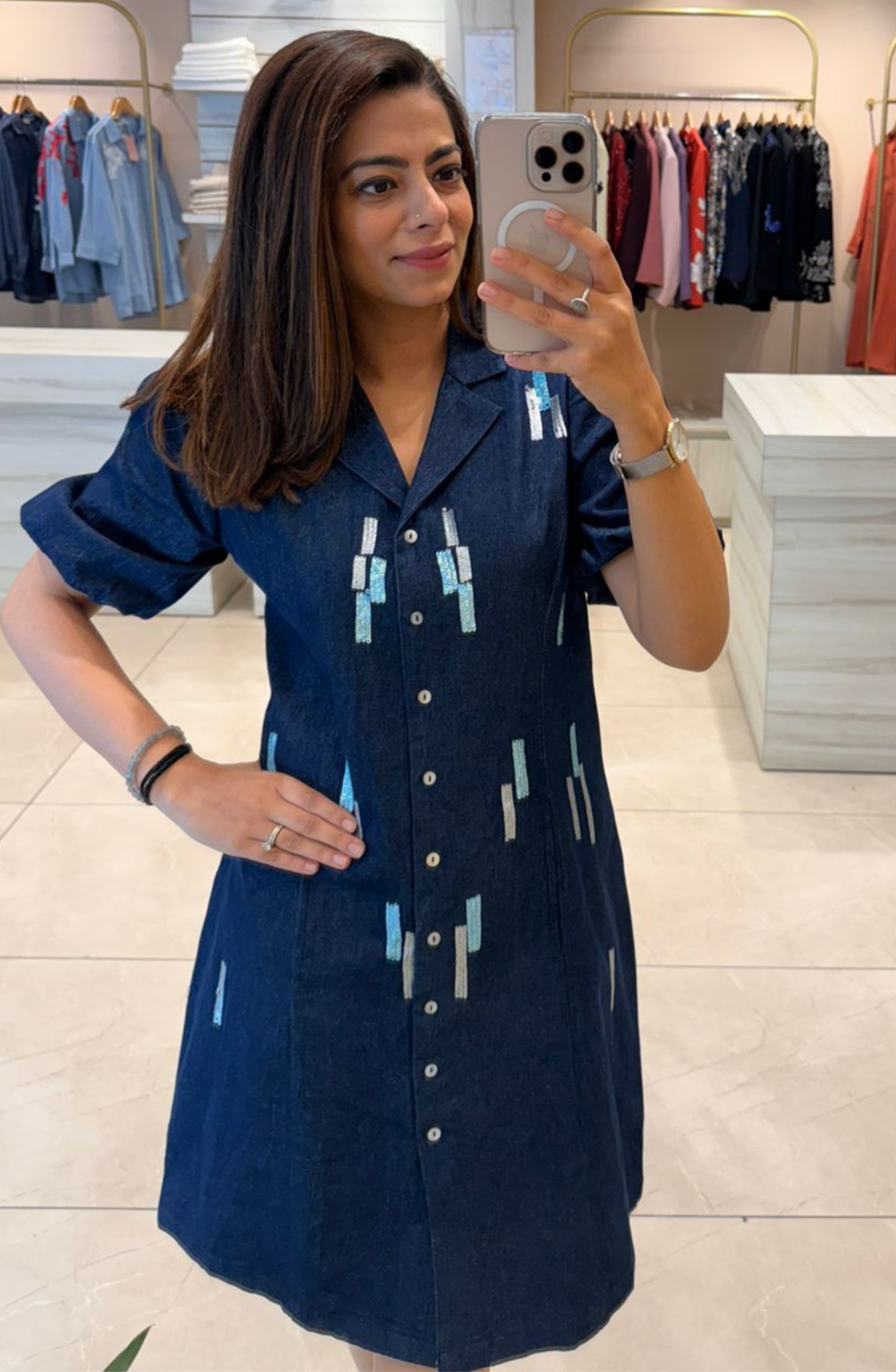Indigo Blue Denim Dress