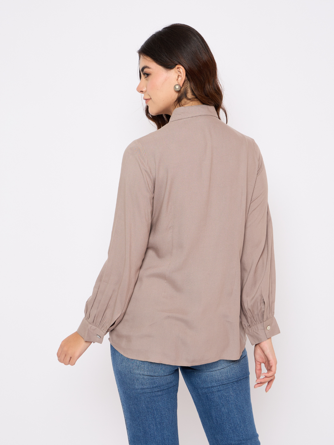 Brown Embroidered shirt