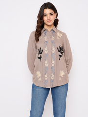 Brown Embroidered shirt