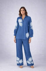 Cotton Denim Floral Co-Ord Set