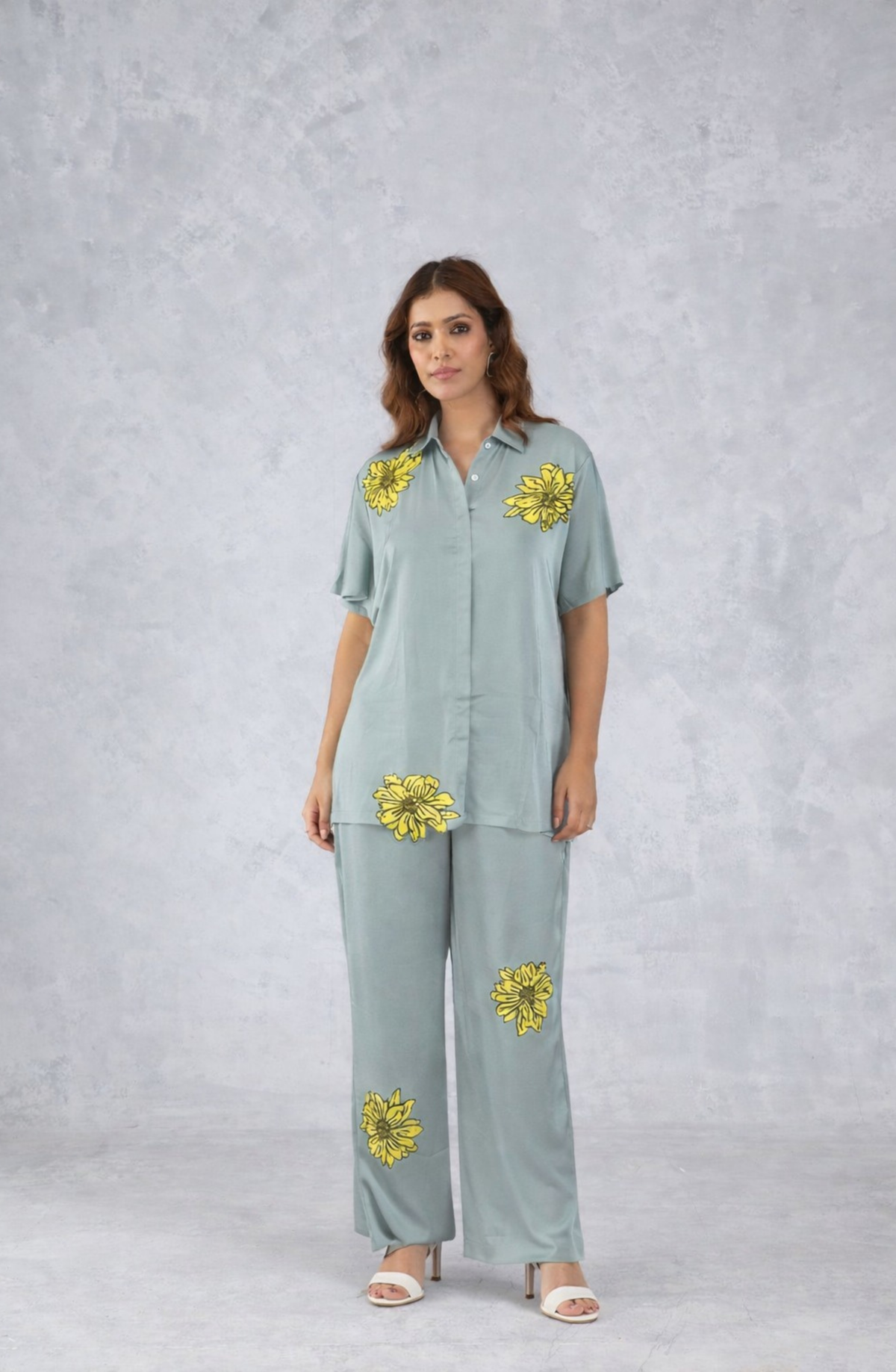 Dusty Grey Floral Co-ord Set