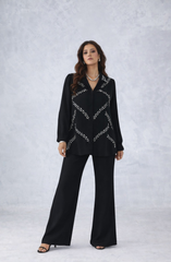 Black Leaf Embellished Shirt