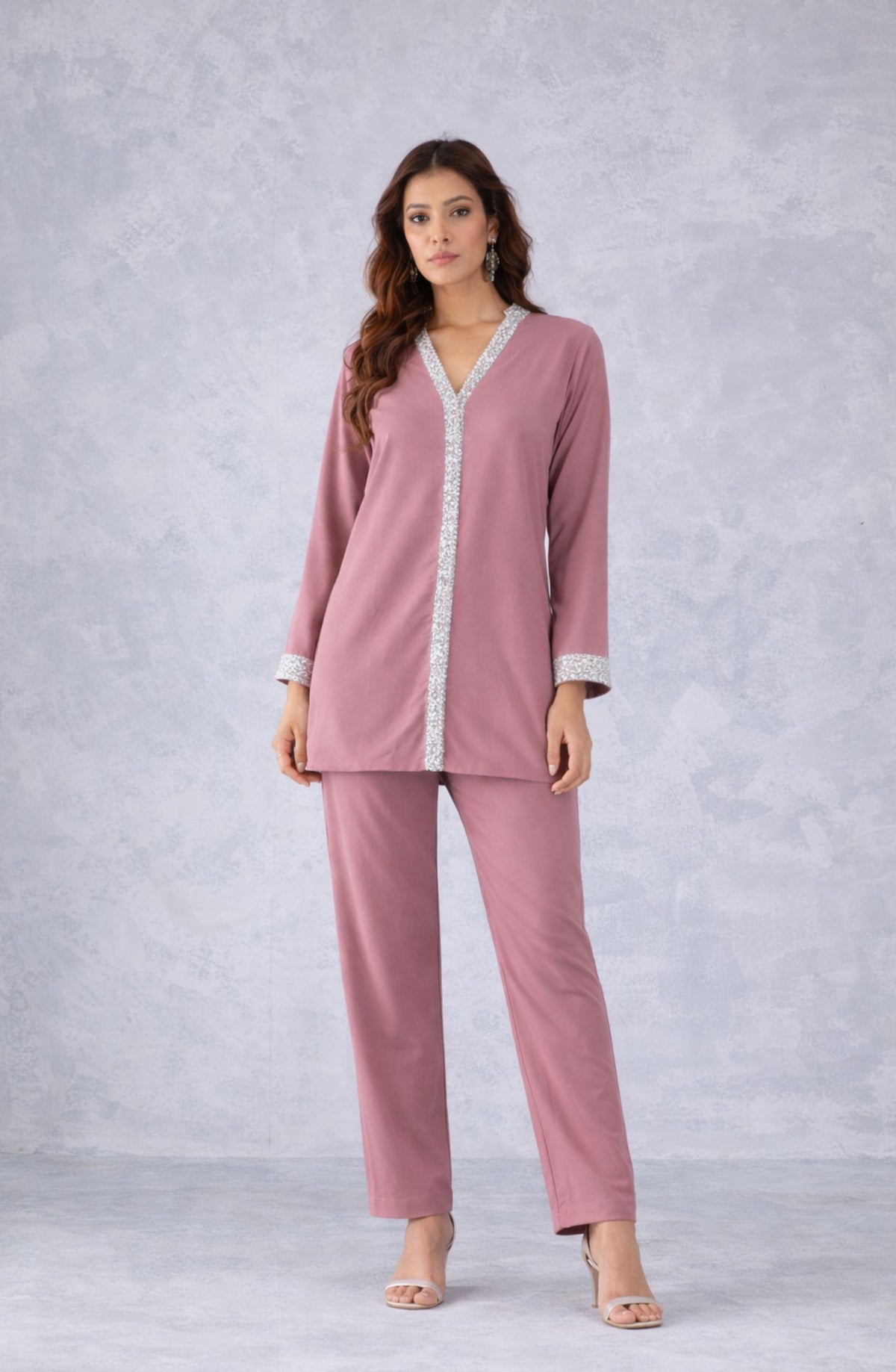 Blush Pink Embellished Co-Ord Set