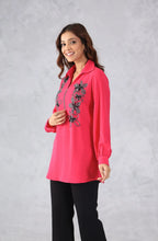Hot Pink Floral Embellished Shirt