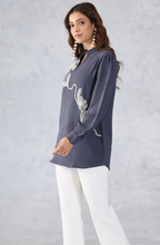 Grey Embellished  Shirt