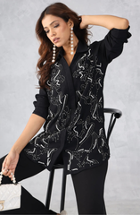 Black & Pearl Embellished Shirt