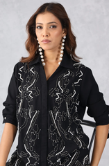 Black & Pearl Embellished Shirt