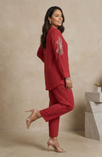 Rust Red Embroidered Co-Ord Set