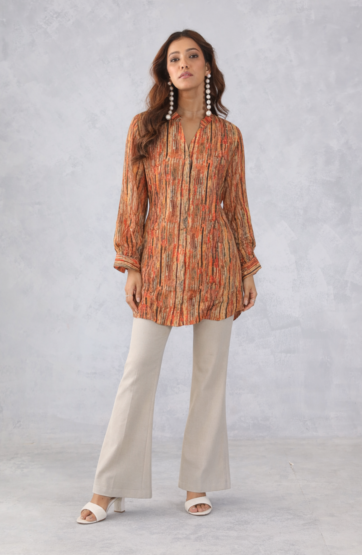 Rust Orange Printed Shirt