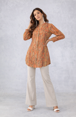 Rust Orange Printed Shirt