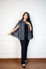 Black Embroidered Cape